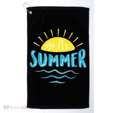Hello Summer Sunset Ocean Wave Golf Towel
