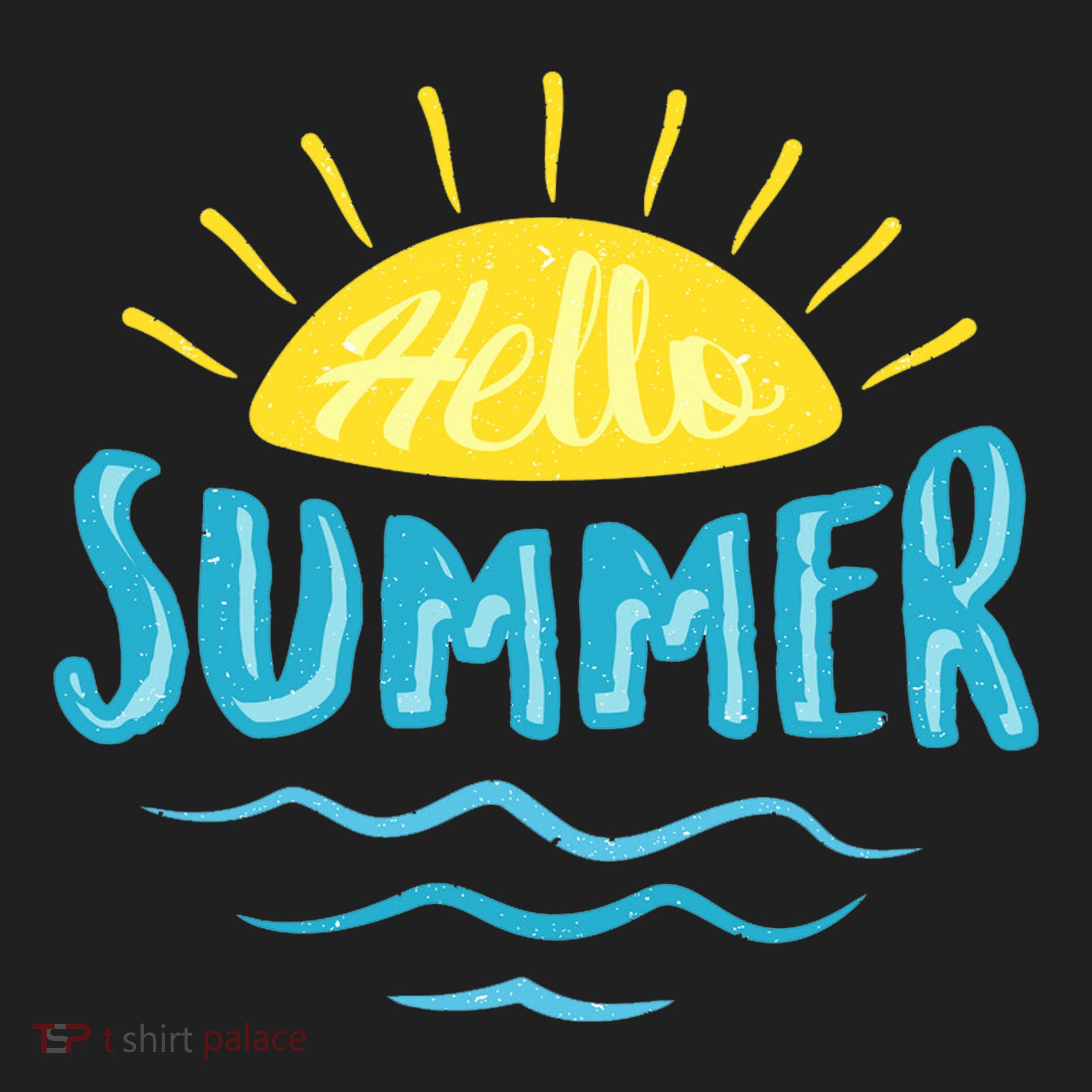 Hello Summer Sunset Ocean Wave Golf Towel