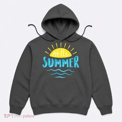 Hello Summer Sunset Ocean Wave Hoodie