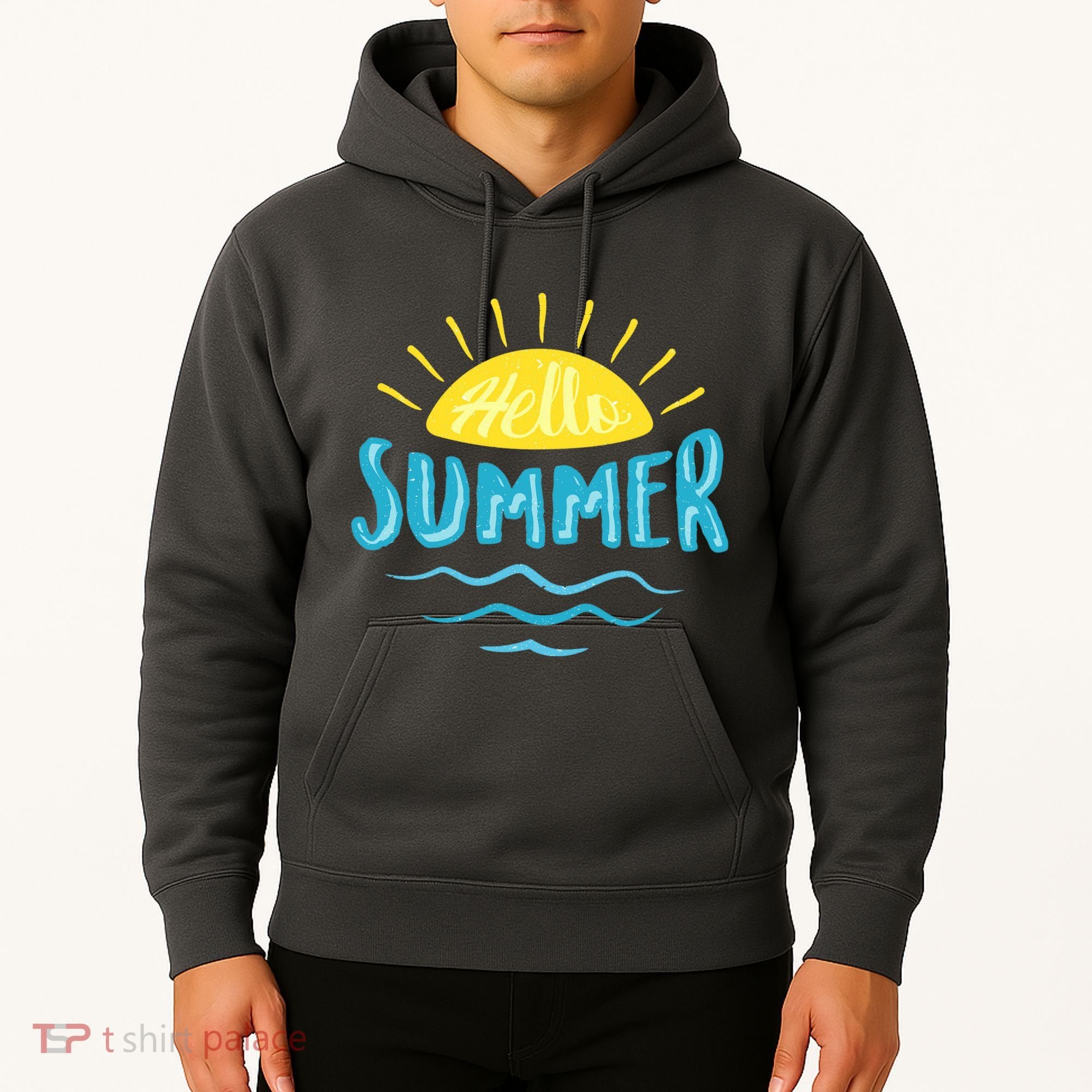 Hello Summer Sunset Ocean Wave Hoodie