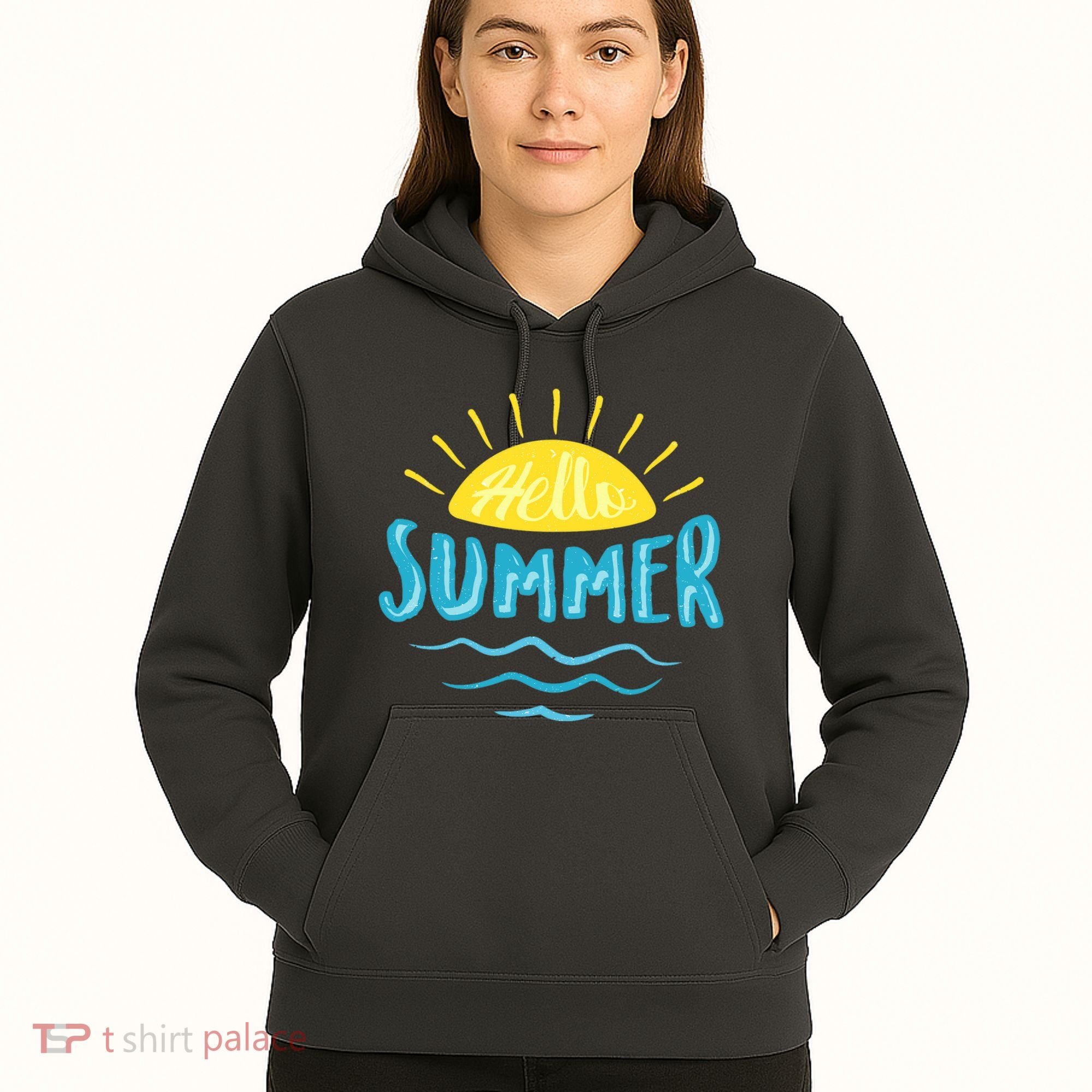 Hello Summer Sunset Ocean Wave Hoodie