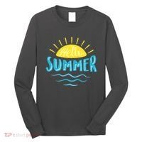 Hello Summer Sunset Ocean Wave Long Sleeve Shirt thumb 0