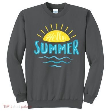 Hello Summer Sunset Ocean Wave Sweatshirt