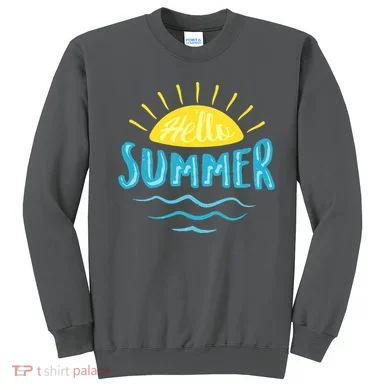 Hello Summer Sunset Ocean Wave Sweatshirt