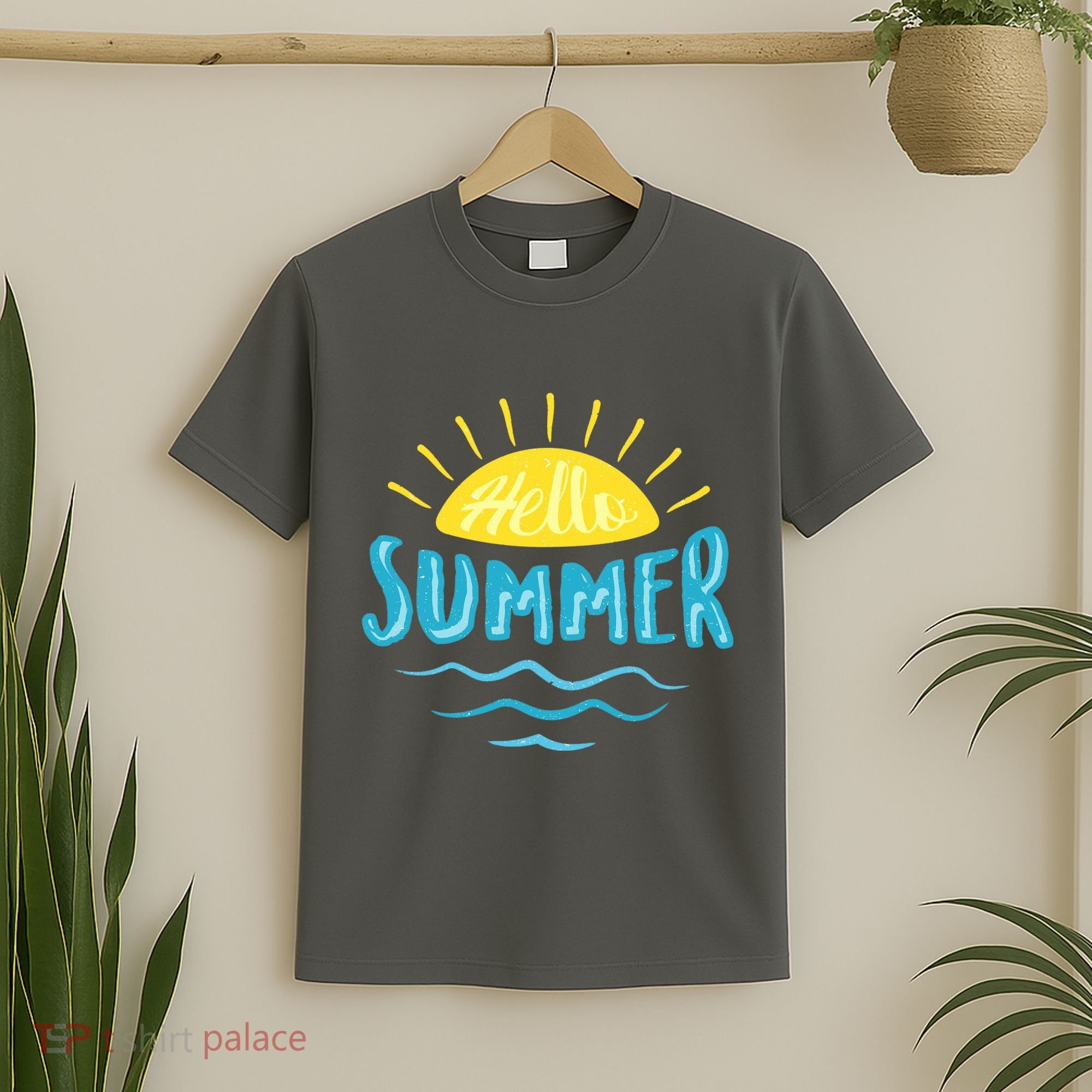 Hello Summer Sunset Ocean Wave T-Shirt