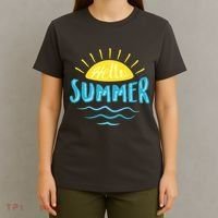 Hello Summer Sunset Ocean Wave T-Shirt thumb 4