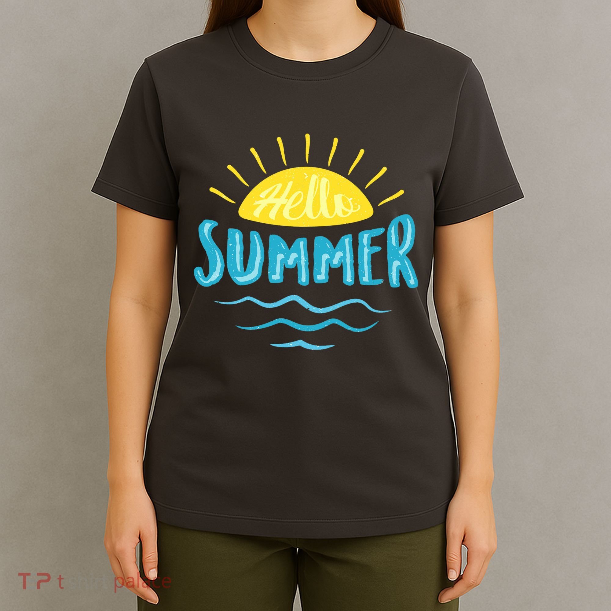 Hello Summer Sunset Ocean Wave T-Shirt