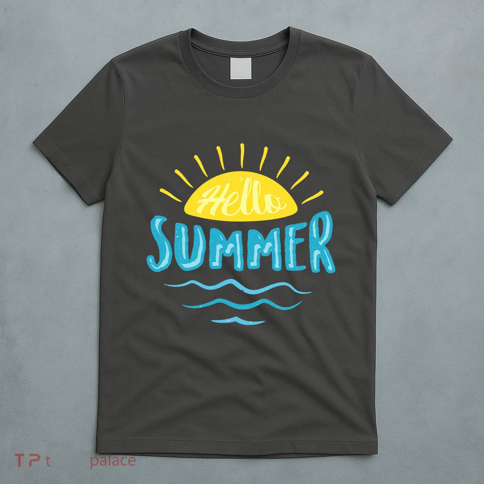 Hello Summer Sunset Ocean Wave T-Shirt