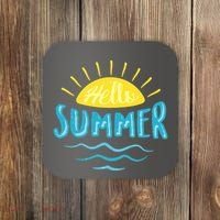 Hello Summer Sunset Ocean Wave Coaster thumb 0