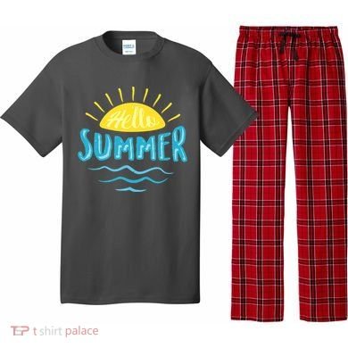 Hello Summer Sunset Ocean Wave Pajama Set