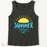 Hello Summer Sunset Ocean Wave Tank Top thumb 2