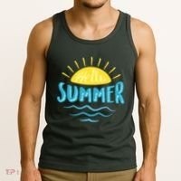 Hello Summer Sunset Ocean Wave Tank Top thumb 3