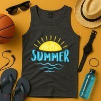Hello Summer Sunset Ocean Wave Tank Top thumb 4