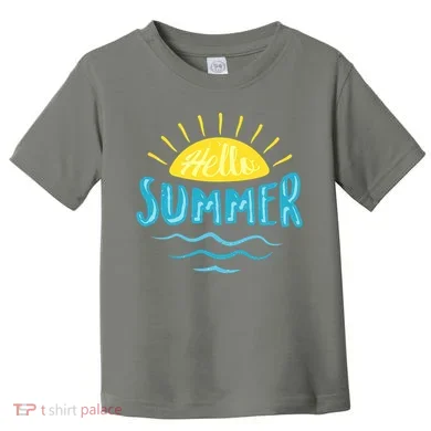 Hello Summer Sunset Ocean Wave Toddler T-Shirt