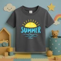 Hello Summer Sunset Ocean Wave Toddler T-Shirt thumb 3