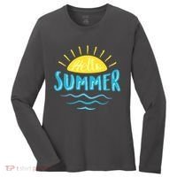 Hello Summer Sunset Ocean Wave Women's Long Sleeve Shirt thumb 0