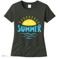 Hello Summer Sunset Ocean Wave Women's T-Shirt thumb 0