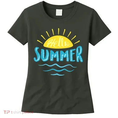 Hello Summer Sunset Ocean Wave Women's T-Shirt