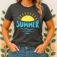 Hello Summer Sunset Ocean Wave Women's T-Shirt thumb 2