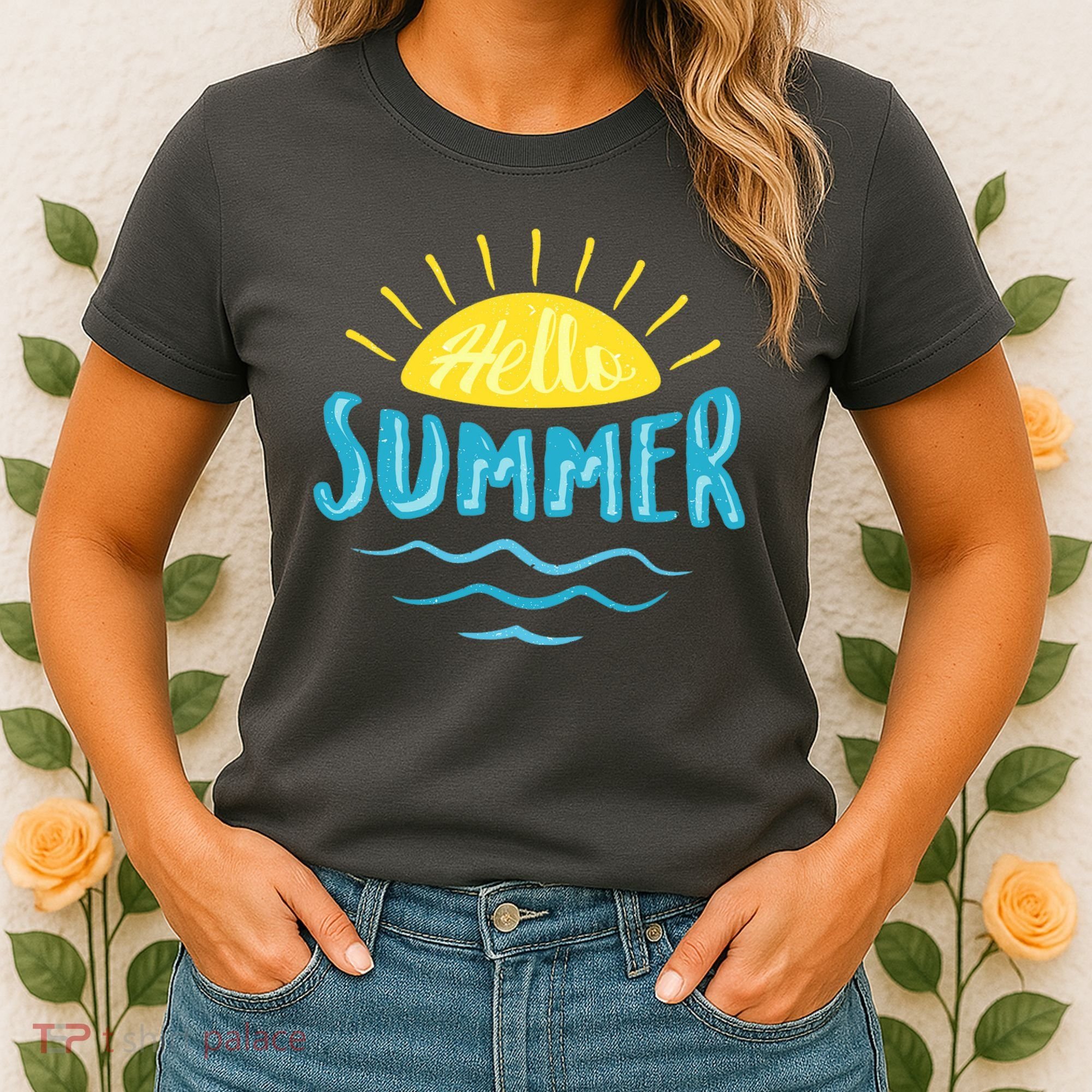 Hello Summer Sunset Ocean Wave Women's T-Shirt