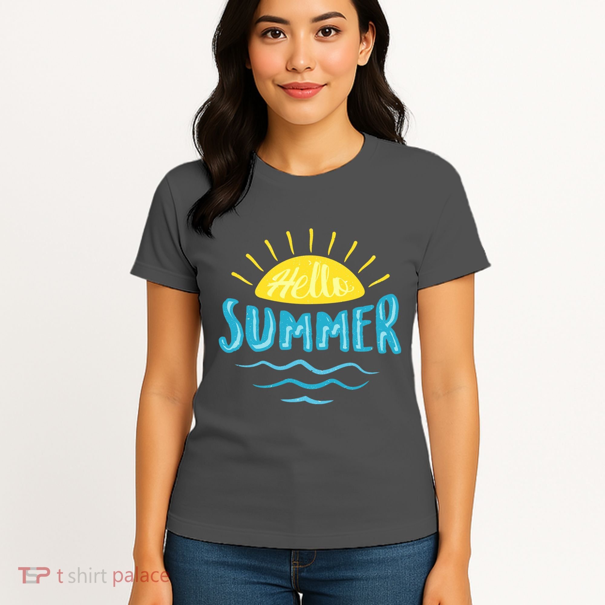 Hello Summer Sunset Ocean Wave Women's T-Shirt
