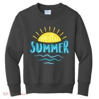 Hello Summer Sunset Ocean Wave Kids Sweatshirt thumb 0