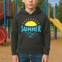 Hello Summer Sunset Ocean Wave Kids Hoodie thumb 2
