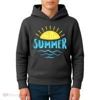 Hello Summer Sunset Ocean Wave Kids Hoodie thumb 4