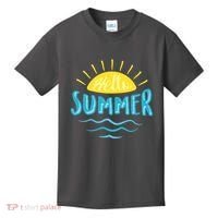 Hello Summer Sunset Ocean Wave Kids T-Shirt thumb 0