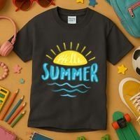 Hello Summer Sunset Ocean Wave Kids T-Shirt thumb 3