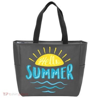 Hello Summer Sunset Ocean Wave Tote Bag