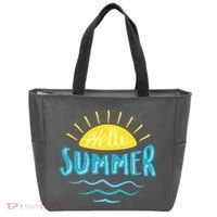 Hello Summer Sunset Ocean Wave Tote Bag thumb 0