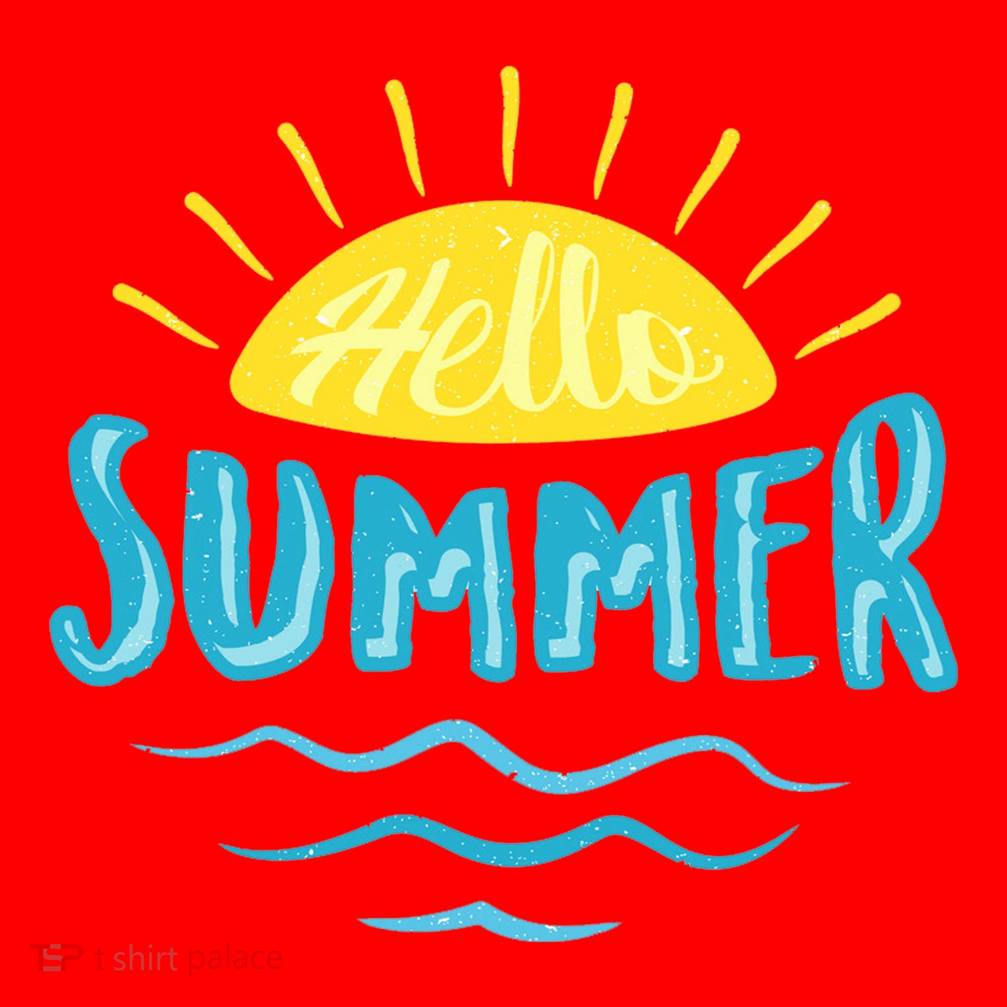 Hello Summer Sunset Ocean Wave Santa Hat