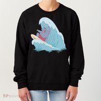 Hippo Surfing Surf Hippopotamus Wave Ocean Beach Gift Women's Sweatshirt thumb 0