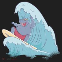 Hippo Surfing Surf Hippopotamus Wave Ocean Beach Gift Women's Sweatshirt thumb 2