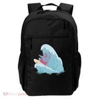 Hippo Surfing Surf Hippopotamus Wave Ocean Beach Gift Backpack thumb 0