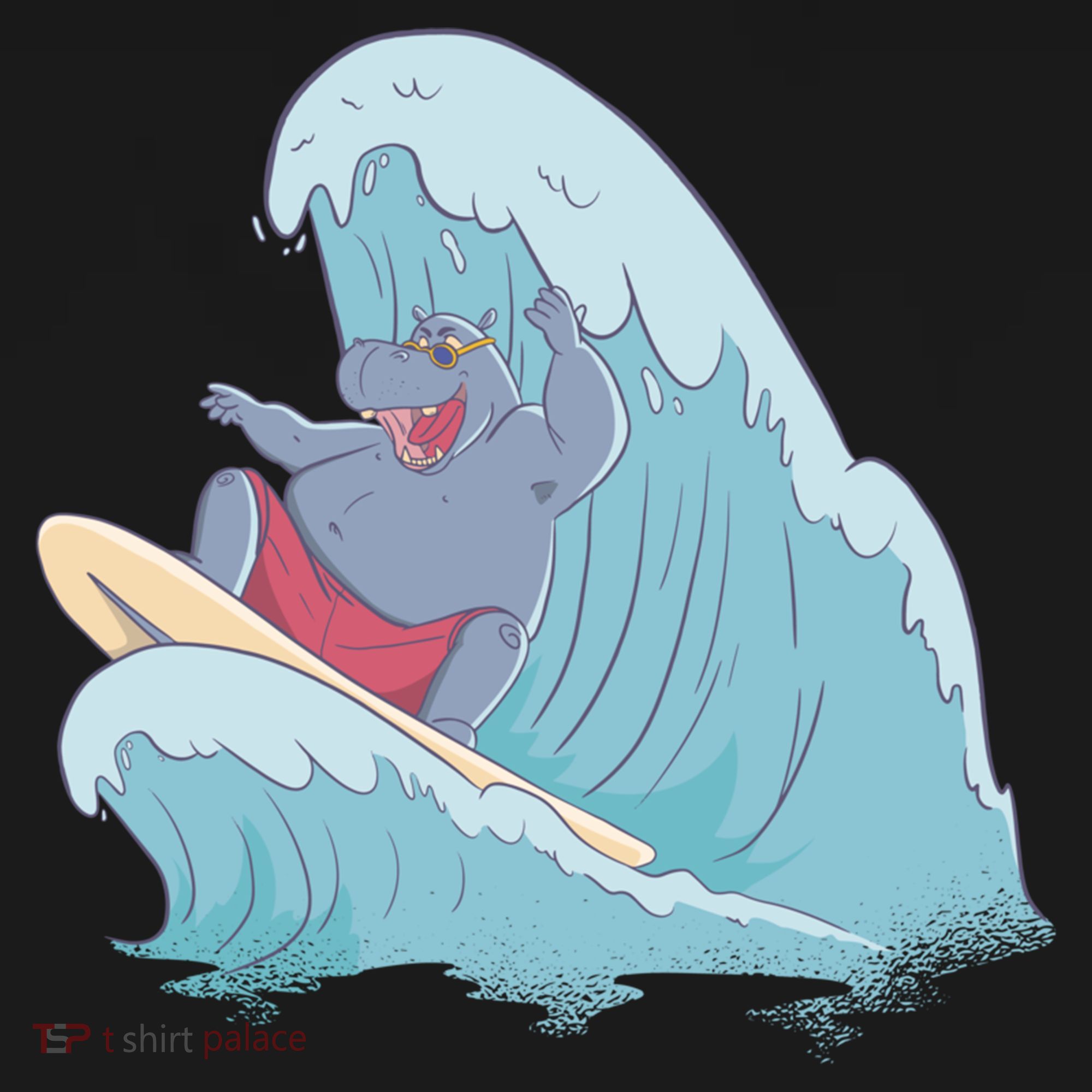 Hippo Surfing Surf Hippopotamus Wave Ocean Beach Gift Bucket Hat