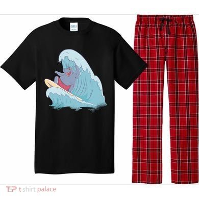 Hippo Surfing Surf Hippopotamus Wave Ocean Beach Gift Pajama Set