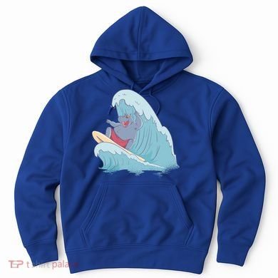Hippo Surfing Surf Hippopotamus Wave Ocean Beach Gift Hoodie
