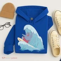 Hippo Surfing Surf Hippopotamus Wave Ocean Beach Gift Hoodie thumb 4