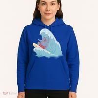 Hippo Surfing Surf Hippopotamus Wave Ocean Beach Gift Hoodie thumb 5
