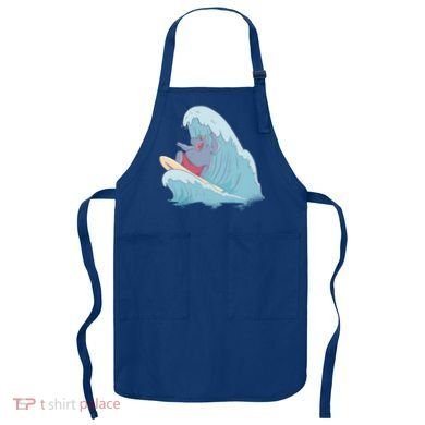 Hippo Surfing Surf Hippopotamus Wave Ocean Beach Gift Apron