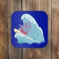 Hippo Surfing Surf Hippopotamus Wave Ocean Beach Gift Coaster thumb 0
