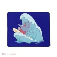 Hippo Surfing Surf Hippopotamus Wave Ocean Beach Gift Mousepad thumb 0