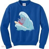 Hippo Surfing Surf Hippopotamus Wave Ocean Beach Gift Kids Sweatshirt thumb 0