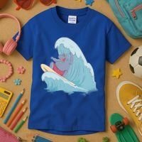Hippo Surfing Surf Hippopotamus Wave Ocean Beach Gift Kids T-Shirt thumb 3