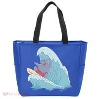 Hippo Surfing Surf Hippopotamus Wave Ocean Beach Gift Tote Bag thumb 0