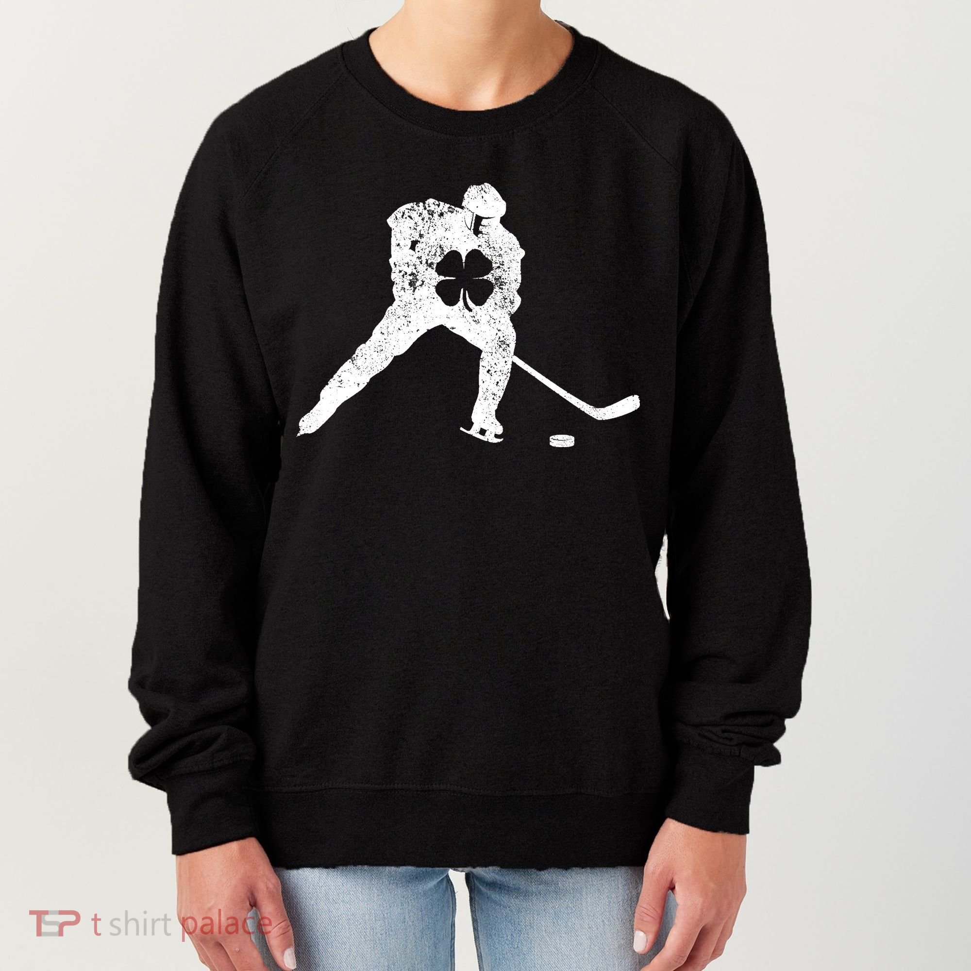 Hockey Shamrock St. Patrick's Day Saint Paddy's Irish Boy Women's Sweatshirt