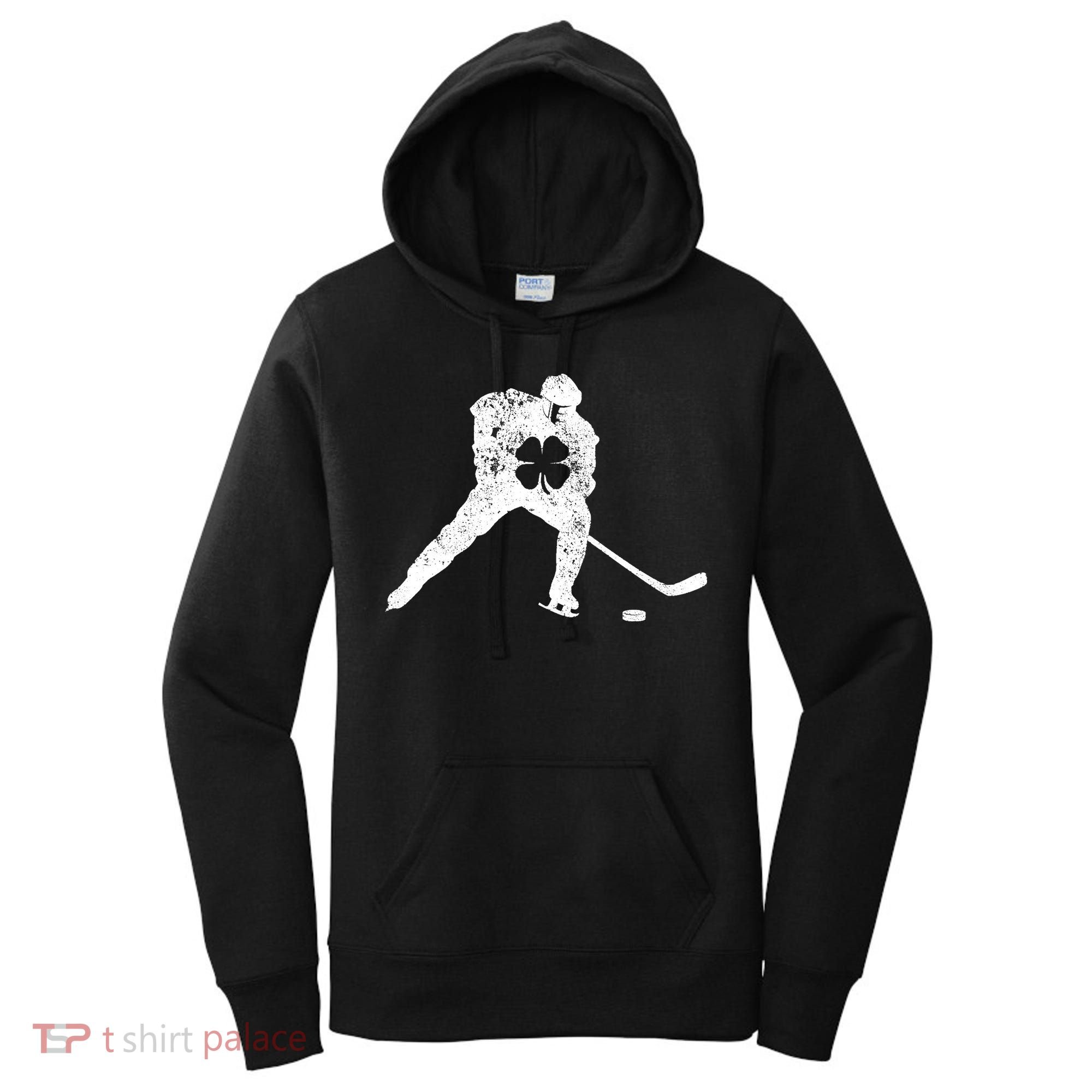 Hockey Shamrock St. Patrick's Day Saint Paddy's Irish Boy Women's Hoodie