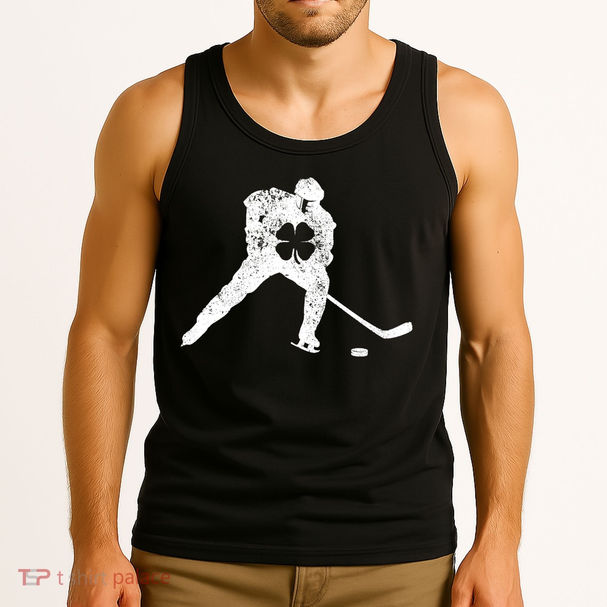 Hockey Shamrock St. Patrick's Day Saint Paddy's Irish Boy Tank Top